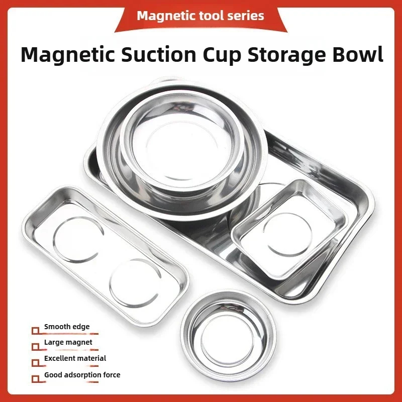 Magnetic Parts Tray - Bol magnétique rond/carré, durable avec plateau