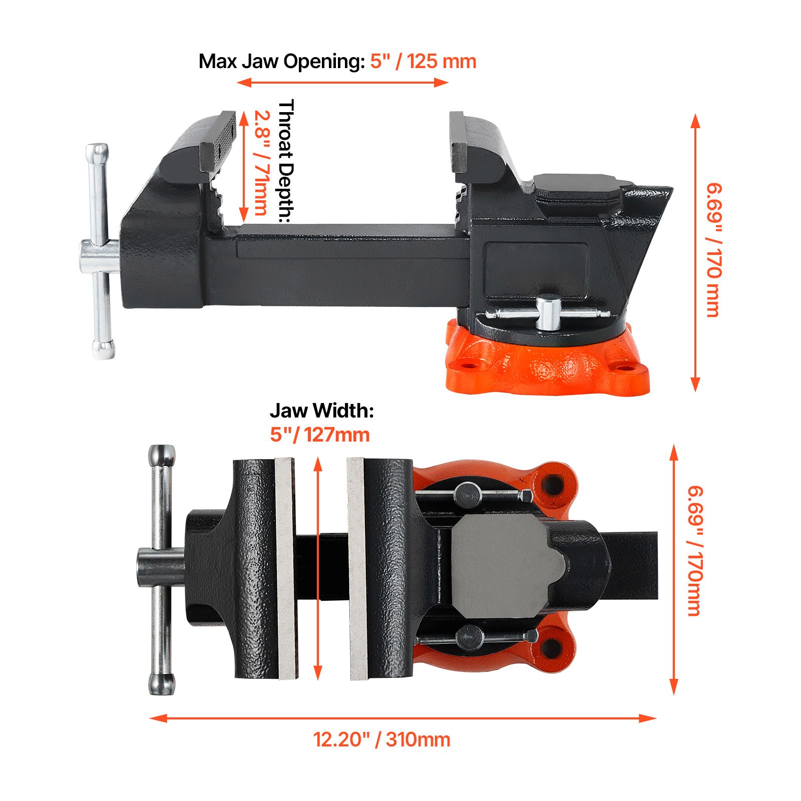 Étau d'atelier, largeur de mâc - Bench Vise Swivel avis et prix