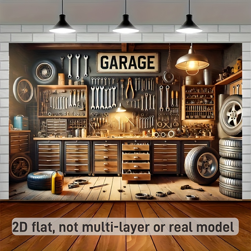 Tapisserie murale style indust - Workshop Tools Photos avis et prix